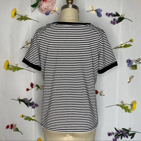Susan Graver Weekend Wide Neck Striped Tee - Picture 2 of 4